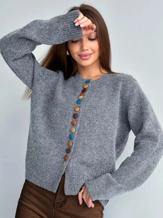 THE NOELLE | BUTTON-ACCENT CARDIGAN