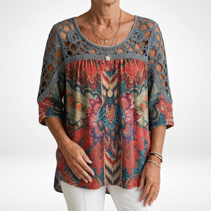 BLOUSE MET ETNISCHE PRINT VOOR VROUWEN