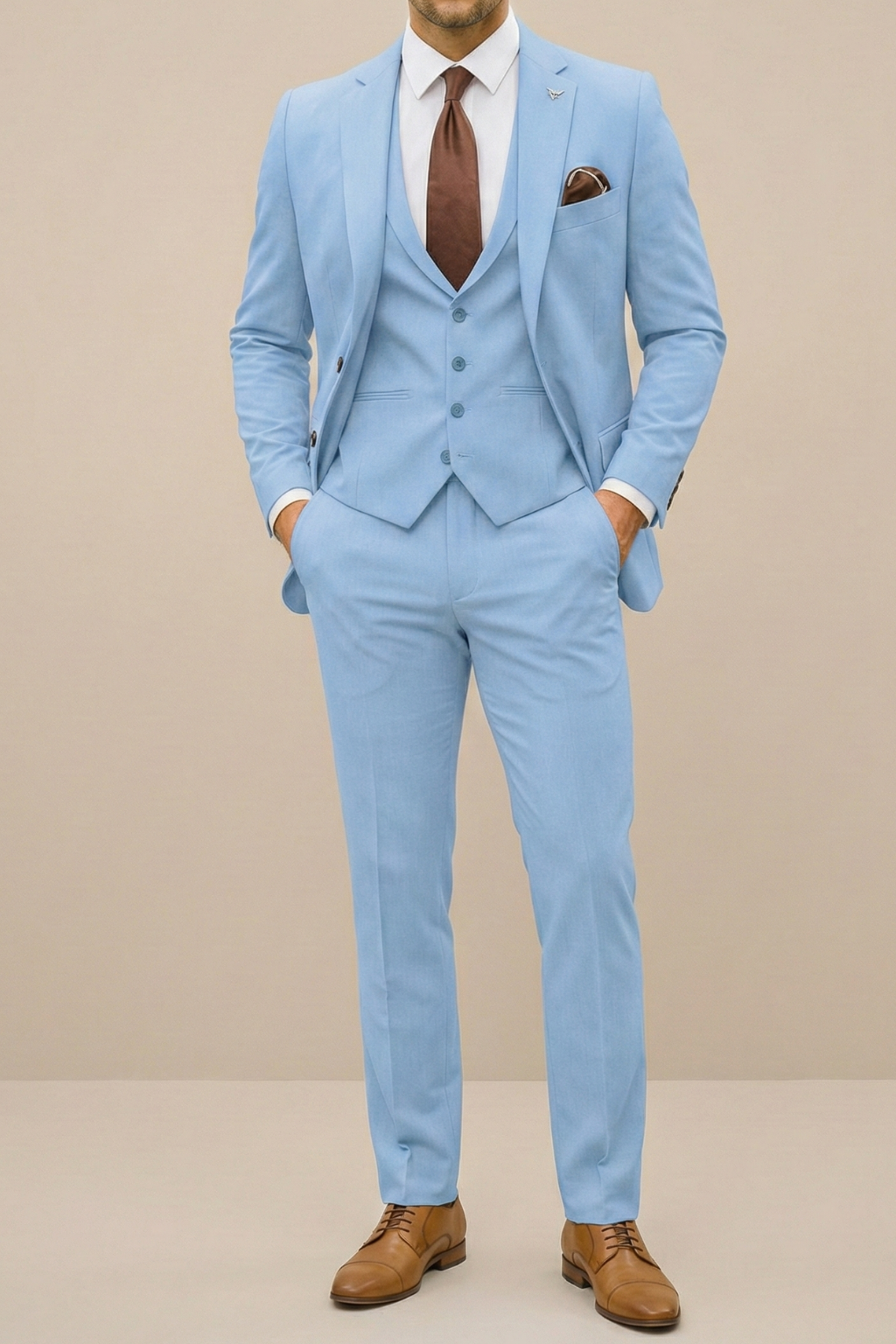 Nash - Slim fit herenpak met rechte pijpen