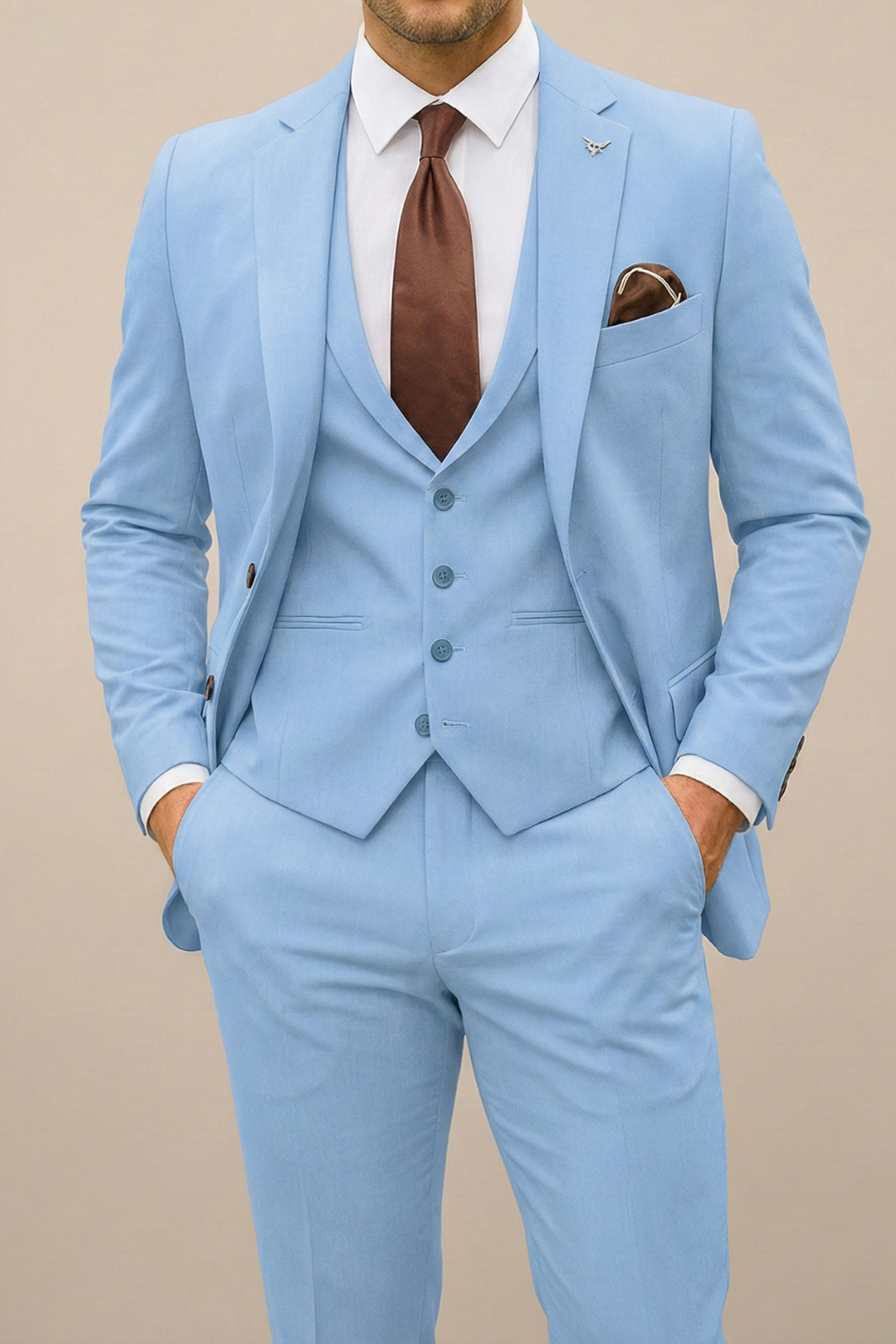 Nash - Slim fit herenpak met rechte pijpen