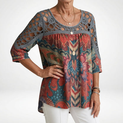 BLOUSE MET ETNISCHE PRINT VOOR VROUWEN