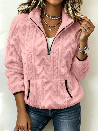 Mirella | Zachte Dames Trui met Halve Rits