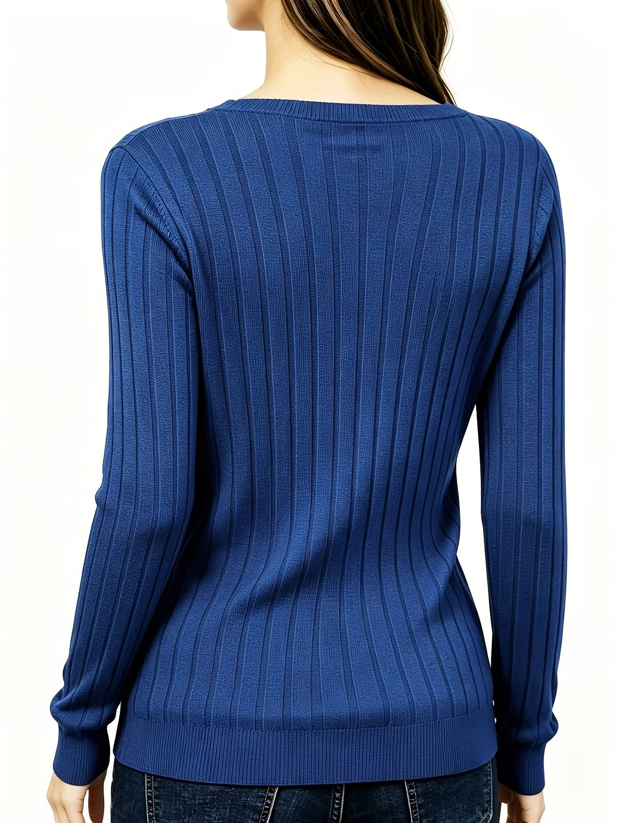 RIBBELTOP MET V-HALS VOOR VROUWEN