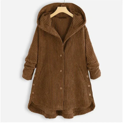 Mavis | Stylish Hooded Cord Coat