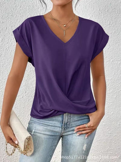ELEGANTE T-SHIRT MET V-HALS VOOR VROUWEN