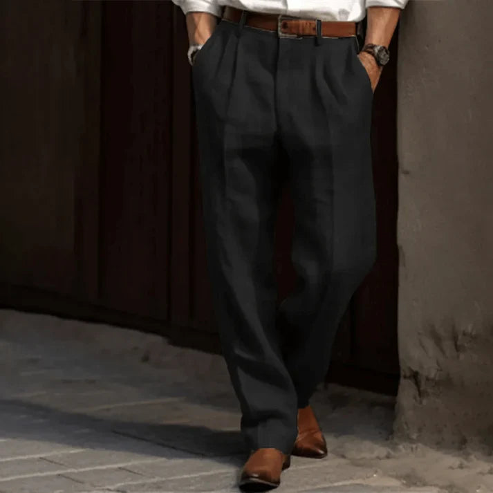 Grant - Klassieke vintage herenpantalon met plooien