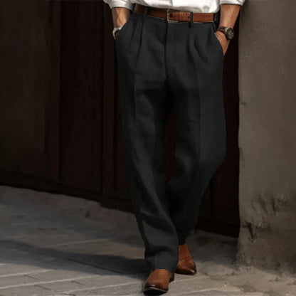 Grant - Klassieke vintage herenpantalon met plooien