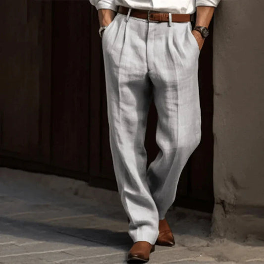 Grant - Klassieke vintage herenpantalon met plooien