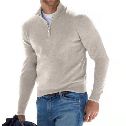 Guus - Stijlvolle half-zip trui met opstaande kraag voor heren