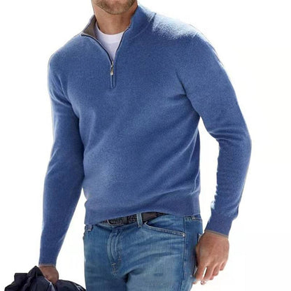 Guus - Stijlvolle half-zip trui met opstaande kraag voor heren