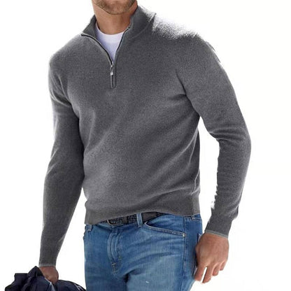Guus - Stijlvolle half-zip trui met opstaande kraag voor heren