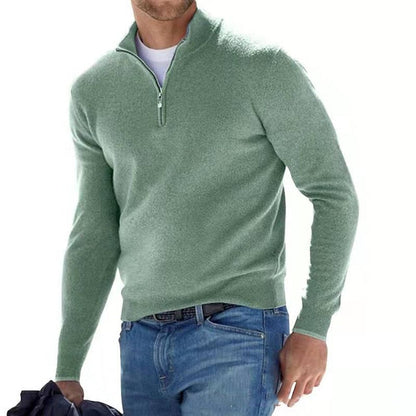 Guus - Stijlvolle half-zip trui met opstaande kraag voor heren