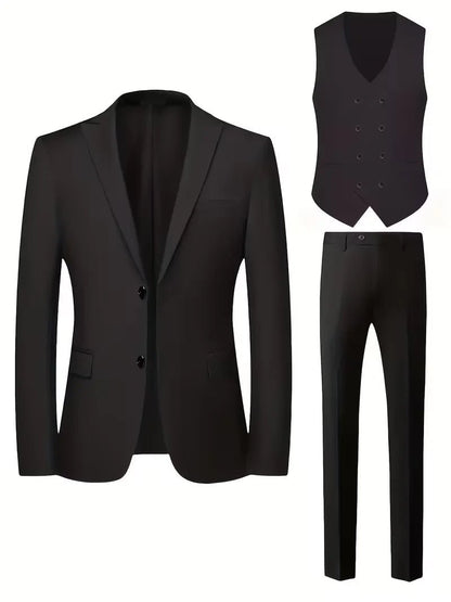 Dennis - Slim fit drie-delig herenpak