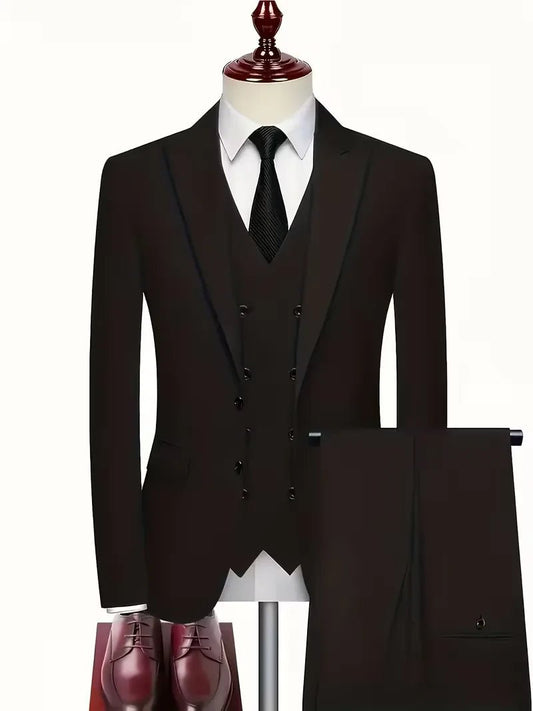 Dennis - Slim fit drie-delig herenpak