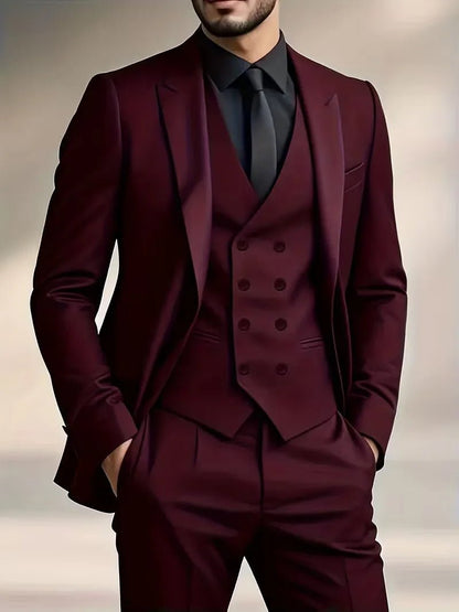 Dennis - Slim fit drie-delig herenpak