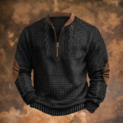 Dirk - Vintage gebreide sweater met rits voor heren