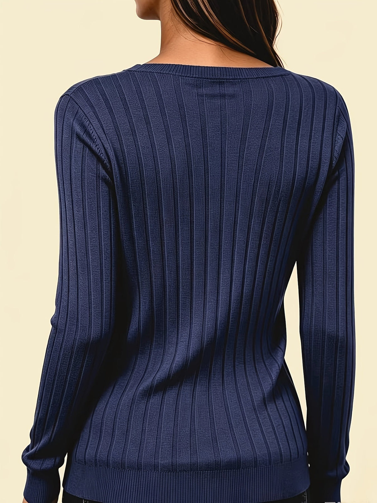 RIBBELTOP MET V-HALS VOOR VROUWEN