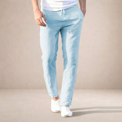 Cristian - Luchtige linnen zomerbroek met elastische taille voor heren