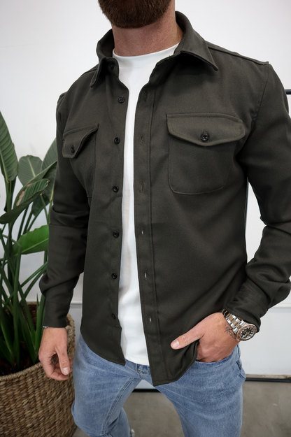 Giel - Casual overshirt met capuchon voor heren