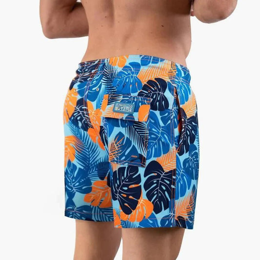 Jorrit - Sneldrogend zwemshort met tropische print voor heren
