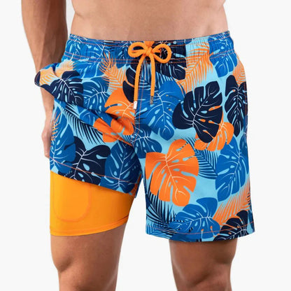Jorrit - Sneldrogend zwemshort met tropische print voor heren