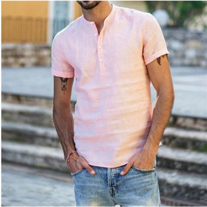 Luuk - Luchtige casual linnen blouse met V-hals voor heren