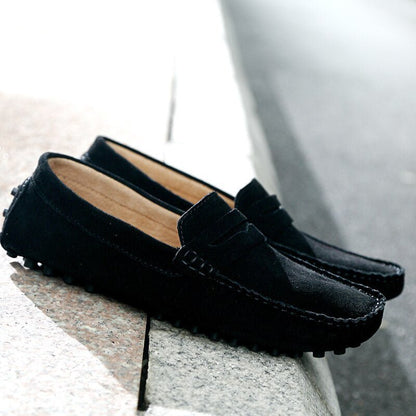 Maarten - Casual suède loafers met penny strap voor heren