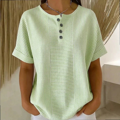 GESTREEPTE BLOUSE MET KNOPEN VOOR VROUWEN
