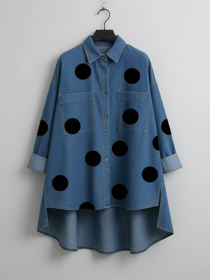 OVERSIZED POLKADOTBLOUSE VROUWEN
