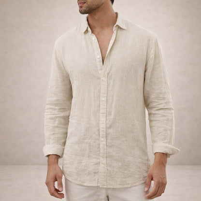 Rens - Luchtig linnen overhemd met lange mouwen voor heren