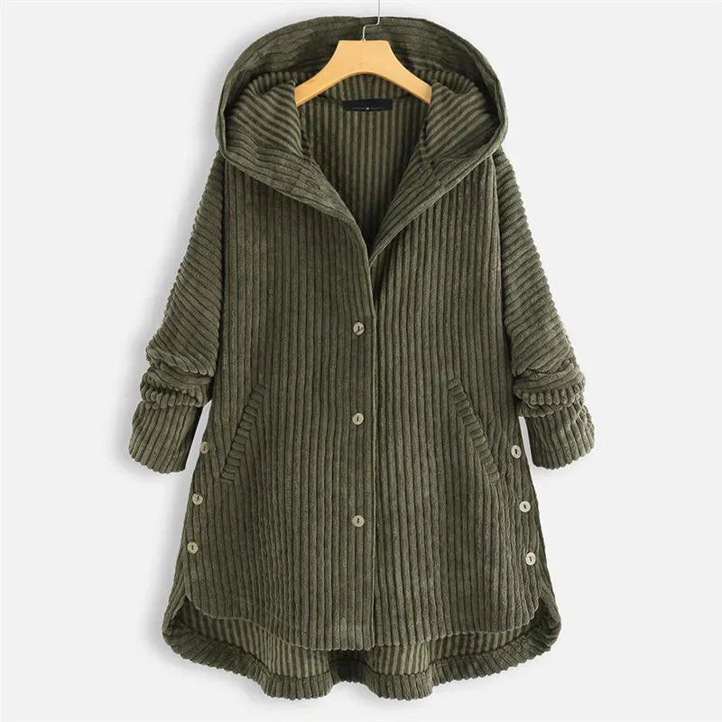 Mavis | Stylish Hooded Cord Coat