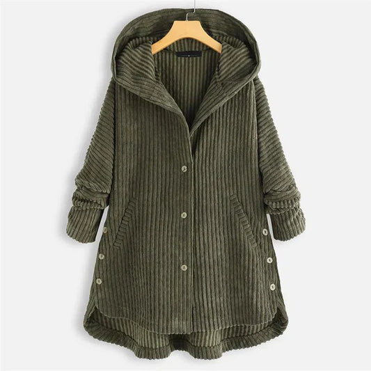 Mavis | Stylish Hooded Cord Coat