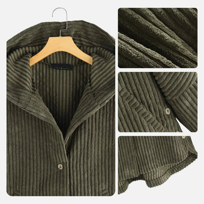 Mavis | Stylish Hooded Cord Coat