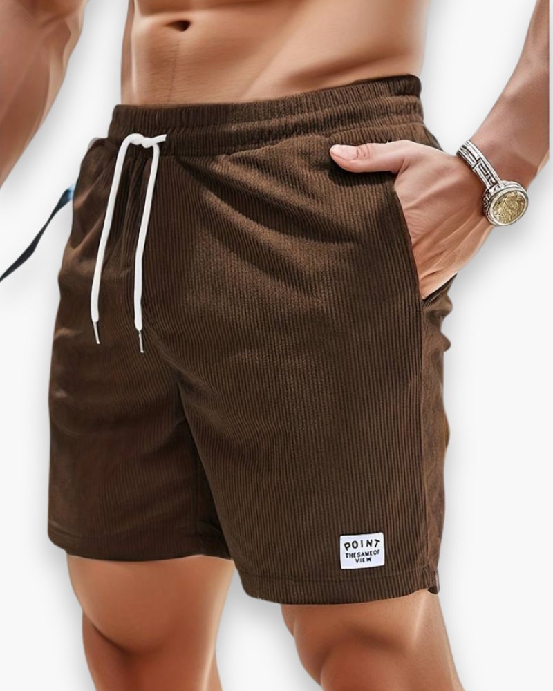 Stef - Casual ribcord herenshorts met zakken