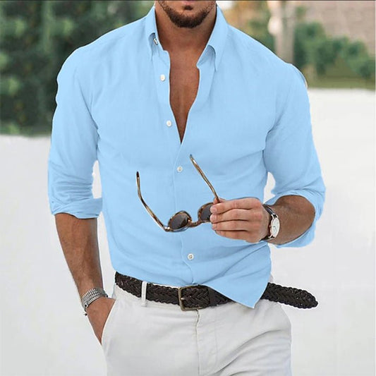 Stef - Casual slim fit herenoverhemd met lange mouwen